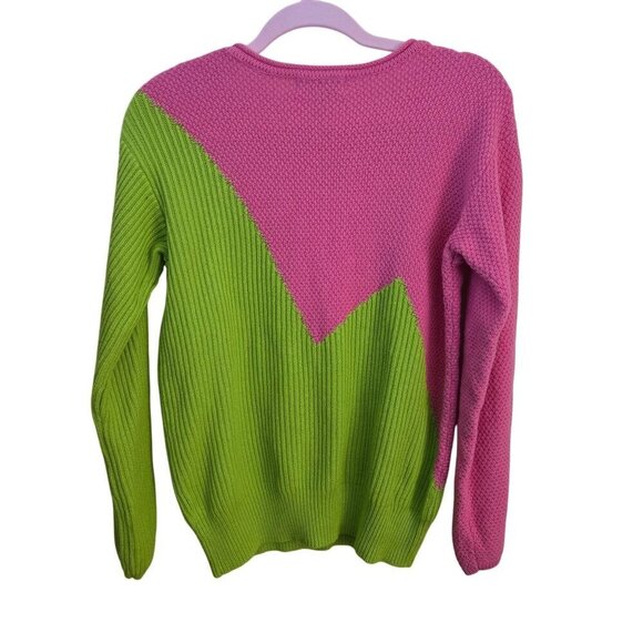 Victor Glemaud X Target Pink Green Asymmetric Relaxed Pullover Sweater Size S - Picture 3 of 9